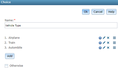 Example conditional statements in a choice Example conditional statements in a choice