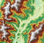 Example shaded relief image Example shaded relief image